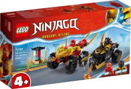 LEGO Klocki Ninjago 71789 Bitwa samochodowo-motocyklowa między Kaiem a Rasem