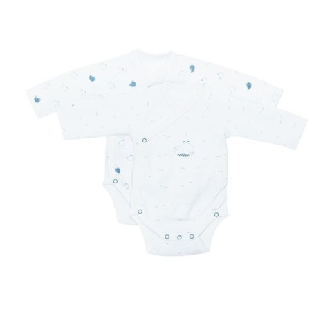 Zestaw 2 Body 3 Miesiące Biało Niebieskie BLUE BALEINE Sauthon Zestaw 2 Body 3 Miesiące Biało Niebieskie BLUE BALEINE Sauthon