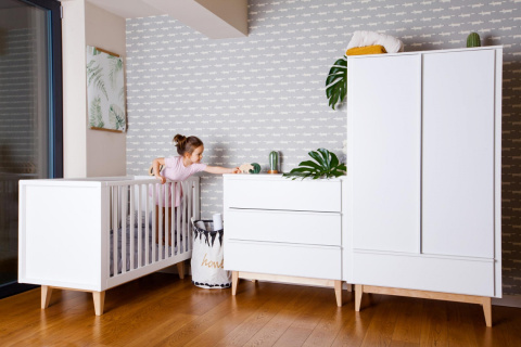 Komoda SCANDY z przewijakiem white/natural Troll Nursery Komoda SCANDY z przewijakiem white/natural Troll Nursery